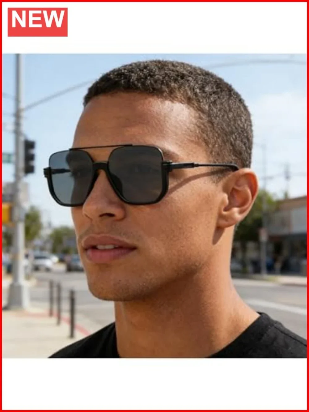 Oversized Retro Square Aviator Sunglasses for Women Men UV400 Protection Metal